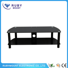 Black 60-Inch Wide Glass Flat Panel TV Stand